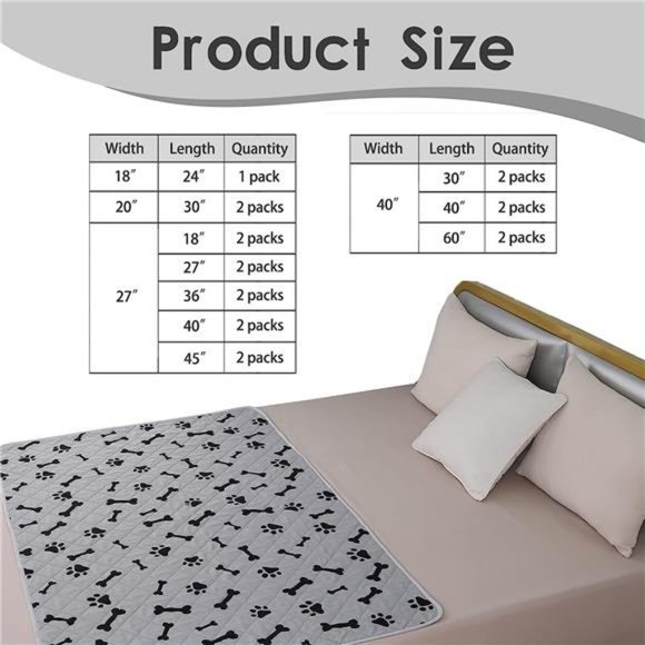 Dog Crate Pee Pads - Wahable Dog Rugs Non-Slip Puppy Pads for Small Dogs - Picture 2 of 6